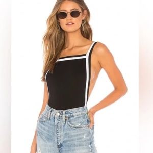 Superdown Lizbeth Bodysuit in Black and White